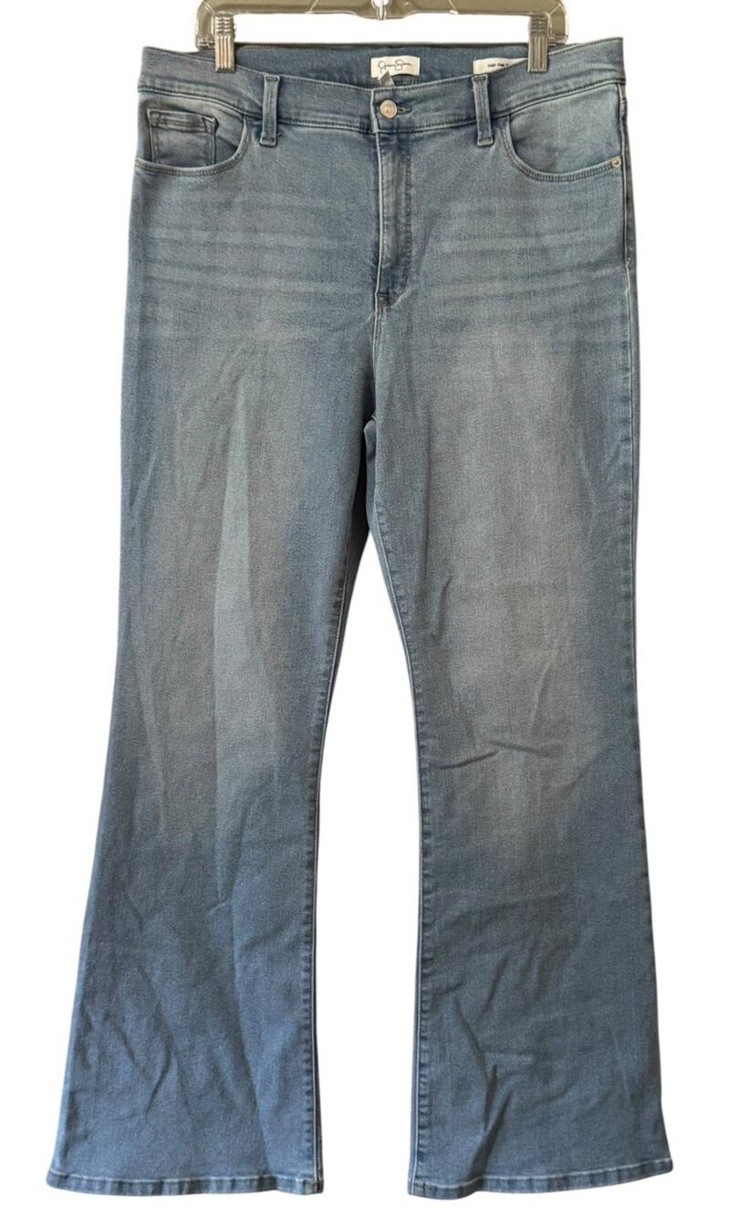 Jessica Simpson Denim Jeans Women Sz 16 Stretch Denim High Rise Flare Hippie